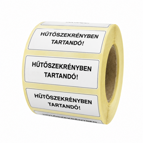 Hűtőszekrényben tartandó! – fekete, 10x45 mm, 1000x