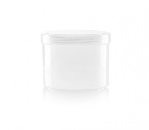 Műanyag tégely vízt. csavaros tetővel+zárólapka - 650 ml, 10x