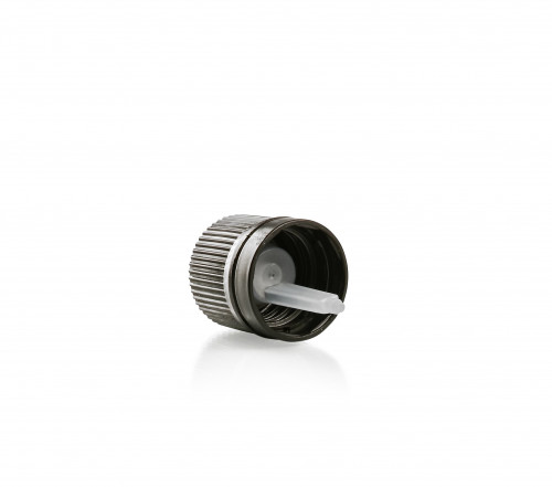 Műanyag kupak GZ - A - Ø18mm, fekete, Ø 0.5mm cseppentő betéttel, 100x