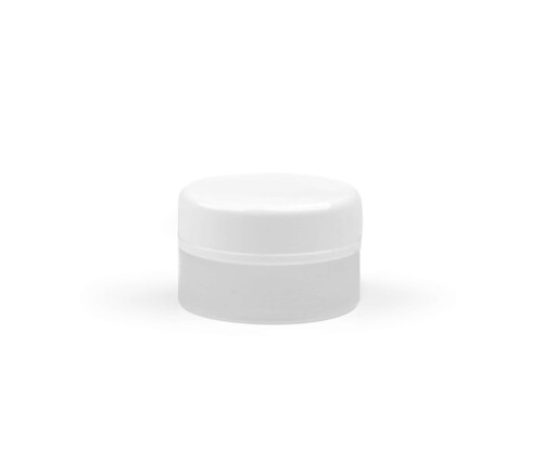 Dekoratív kozm. tégely, natúr/fehér tető - 5 ml, 50x
