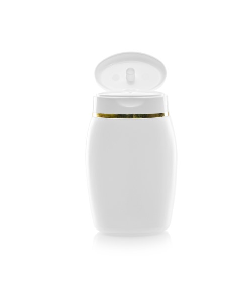 Kozmetikai flakon, fedett fehér/arany - 100 ml 20x