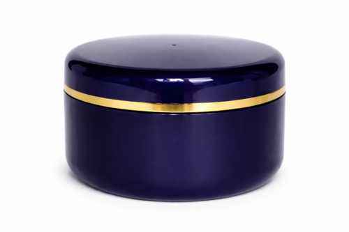 Dekoratív kozm. tégely, s.kék/arany - 50 ml, 50x