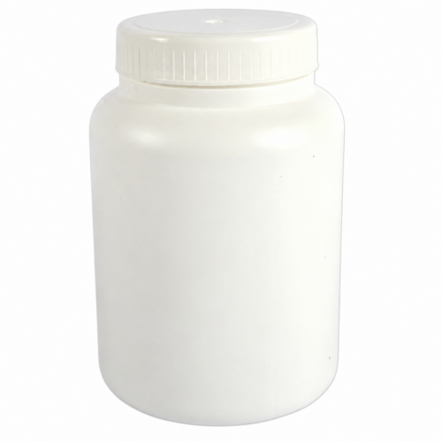 Gyógyszeres flakon zárókoronggal, fedett fehér - 500 ml, 50x