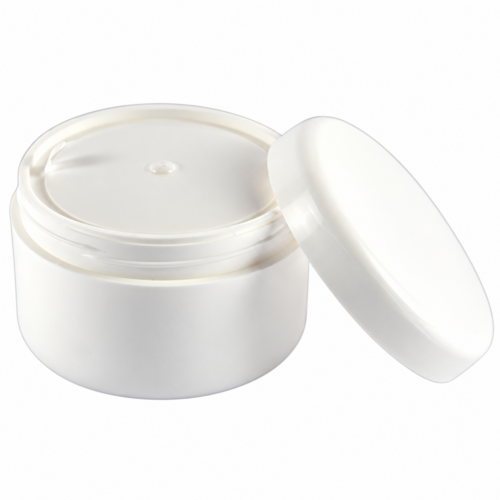 Dekoratív kozm. tégely, fehér - 150 ml, 50x