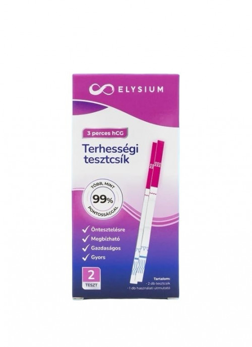 Elysium gyors kimutatású terhességi tesztcsík - hCG 20 mIU/ml - 2x