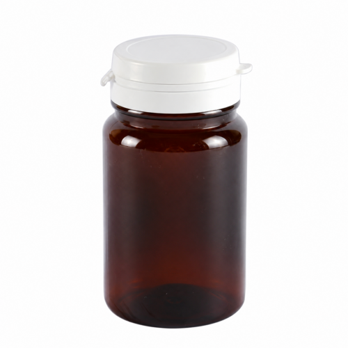 Gyógyszeres flakon GZ, pattintható fedelű, barna - 125 ml, 50x