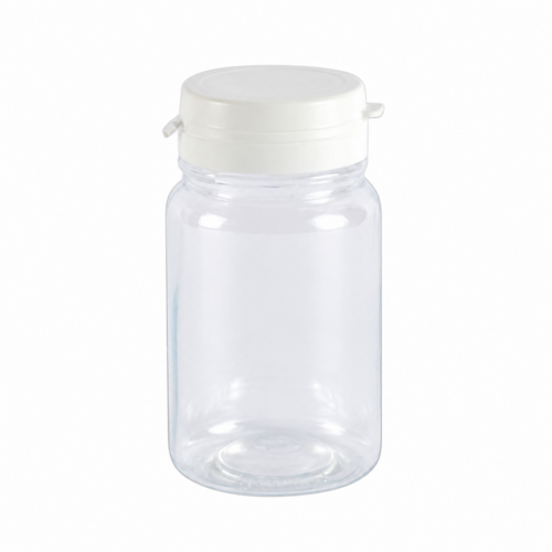 Gyógyszeres flakon GZ, pattintható fedelű, víztiszta/ fehér - 125 ml, 50x