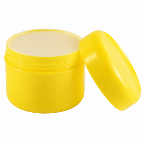Kozmetikai tégely zárólapkával, sárga - 75 ml, 50x