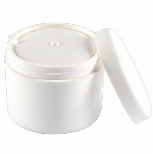 Dekoratív kozm. tégely, fehér - 200 ml, 50x