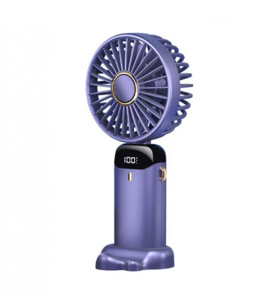 Hordozható ventilátor, mini, összecsukható, digitális kijelzős, ibolya