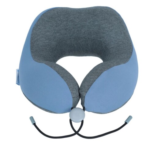 Ergonomikus utazó nyakpárna - memóriahabból, kék/szürke - 1x