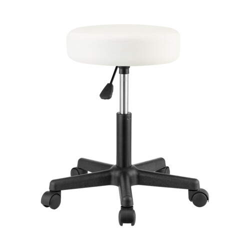 BONI állítható, görgős laborpuff, fehér - Ø35cm, 1x