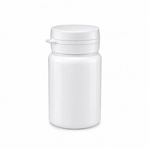 Gyógyszeres flakon GZ, pattintható fedelű, fehér - 80 ml, 50x