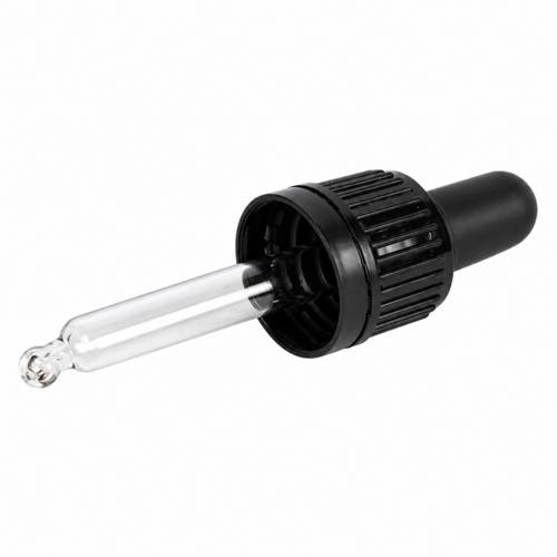 Pipettás kupak GZ - 10 ml, Ø18mm, fekete, 20x