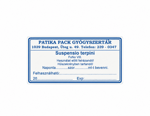 Patika azonosító + szignatúra, kék, 30x60 mm - 1000x