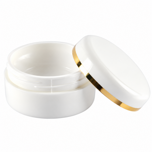 Dekoratív kozmetikai tégely – 15 ml, fehér/arany 50x