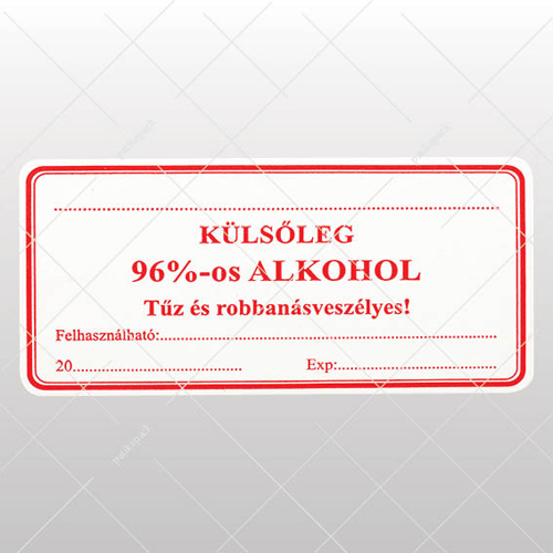 KÜLSŐLEG 96%-os ALKOHOL - 30x60 mm, 1000x