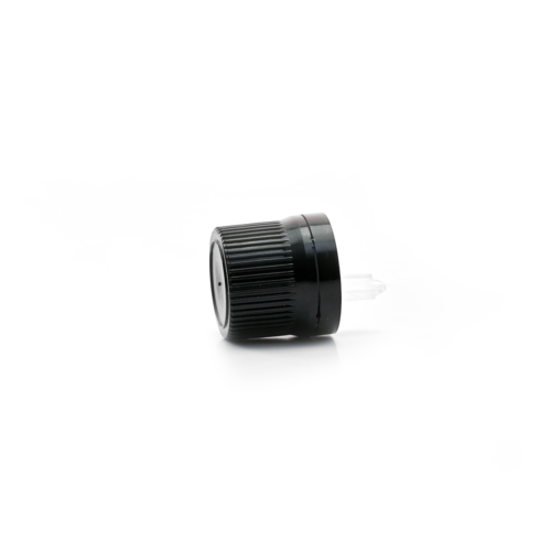 Műanyag kupak GZ - A - Ø18mm, fekete, Ø 0.7mm cseppentő betéttel, 100x