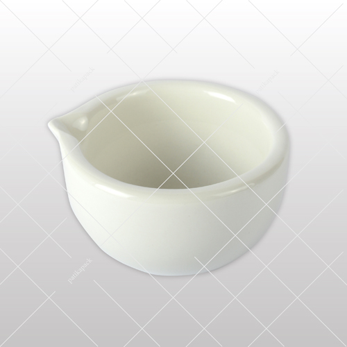 Porcelán dörzsmozsár, máz nélküli - Ø100x57 mm, 1x