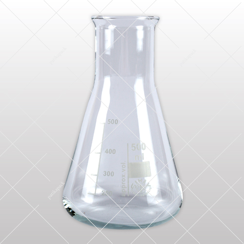 Erlenmeyer lombik, bő - 500 ml, 1x