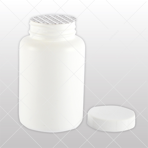 Gyógyszeres flakon, zárókoronggal, fedett fehér - 200 ml, 50x