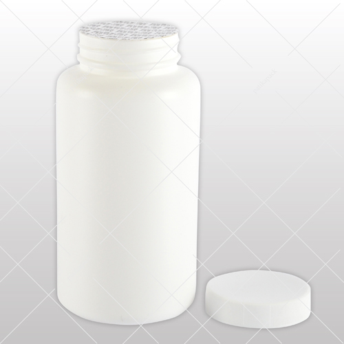 Gyógyszeres flakon zárókoronggal, fedett fehér - 250 ml, 50x