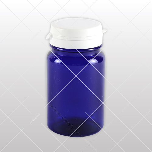 Gyógyszeres flakon GZ, pattintható fedelű, kék - 125 ml, 50x