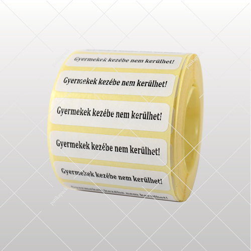 Gyermekek kezébe nem kerülhet! – fekete, 10x45 mm, 1000x