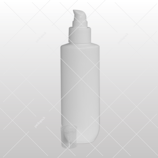 Kozmetikai flakon,krémadagoló+kupak, fedett fehér- 125 ml, 20x