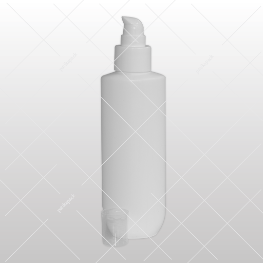 Kozmetikai flakon,krémadagoló+kupak, fedett fehér, SOFIA - 125 ml, 20x