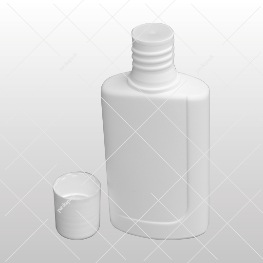 Kozmetikai flakon szűkítő bet. kupakkal, fehér, CAOLA - 125 ml, 50x