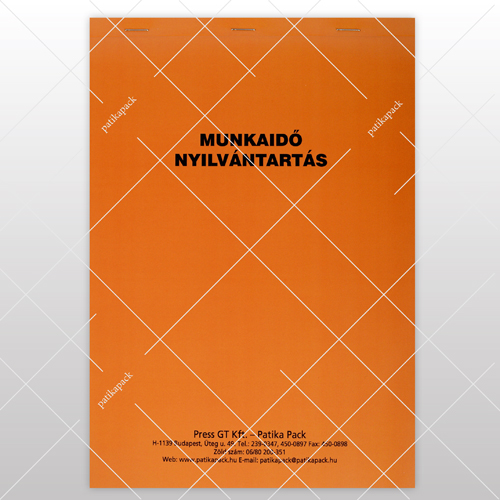 Munkaidő nyilvántartás – 25x2 példányos