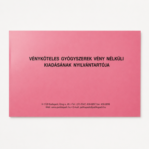 Vényköteles gyógyszerek kiadásának nyilvántartása - 1x