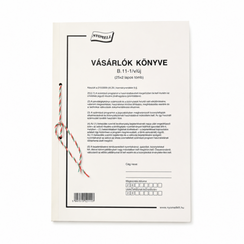 Vásárlók könyve – 25x2 lapos (2 példányos) - 1x