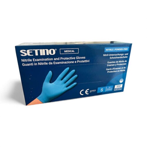 Nitril 3.5 g kék gumikesztyű Setino - S méret 100x
