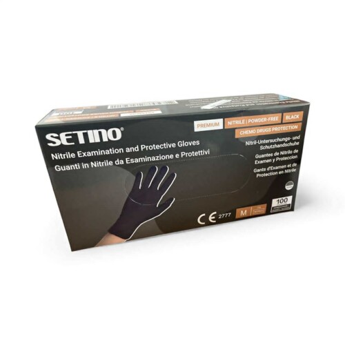 Nitril 5 g fekete gumikesztyű Setino - M méret 100x