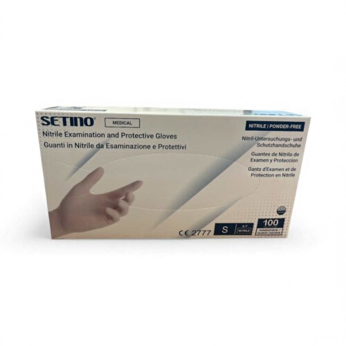 Nitril 3.5 g fehér gumikesztyű Setino - S méret 100x
