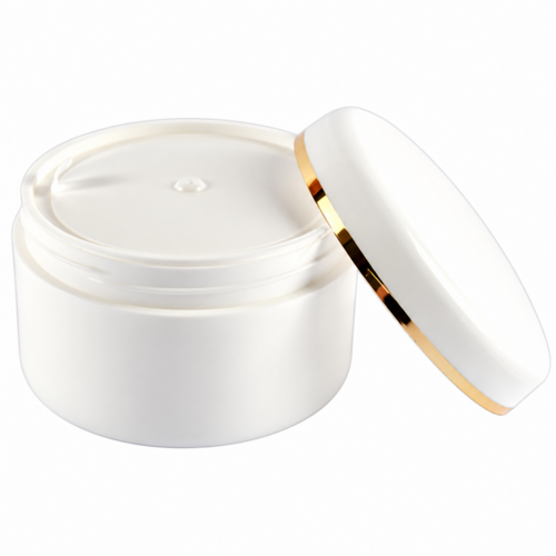 Dekoratív kozm. tégely, fehér/arany - 150 ml, 50x