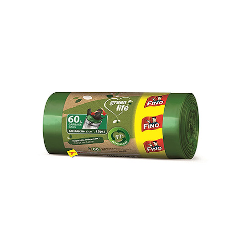 Műanyag szemeteszsák, GreenLife, 18db/csomag - 60 l, 1x
