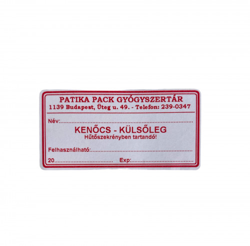 Patika azonosító + szignatúra, piros –  30x60 mm