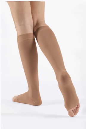 Venoflex Micro kompressziós térdharisnya, 23-32 Hgmm, unisex, karamell, 4-es méret, nyitott orral - 1x