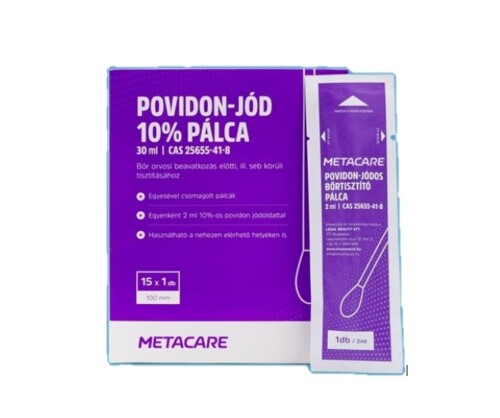 METACARE povidon-jód 10% tamponpálca - 15 x 1 db - 30 ml