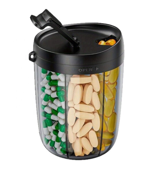 Vitamin - és gyógyszer tároló, fekete - 1x