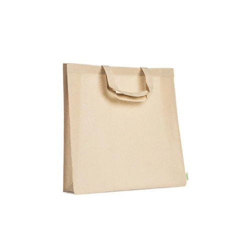 100% biopamutból készült táska megerősített betoldással, 35 cm-es rövid fogantyúval, 40x40x10cm - 1x