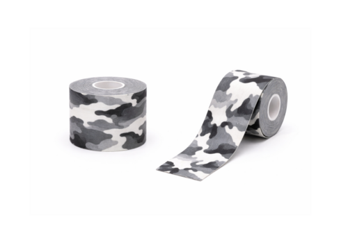 Kineziológiai tapasz 5cm x 5m, fekete-fehér terepmintás - 1x