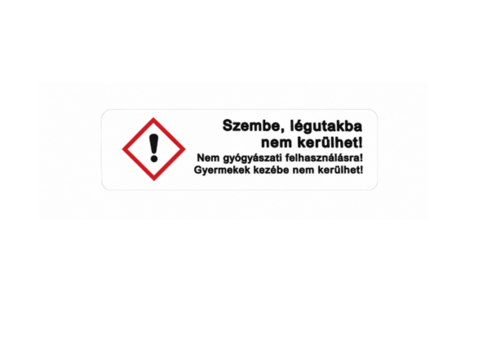 Nátrium, Alumen, Talcum veszélyességi címke - 100x