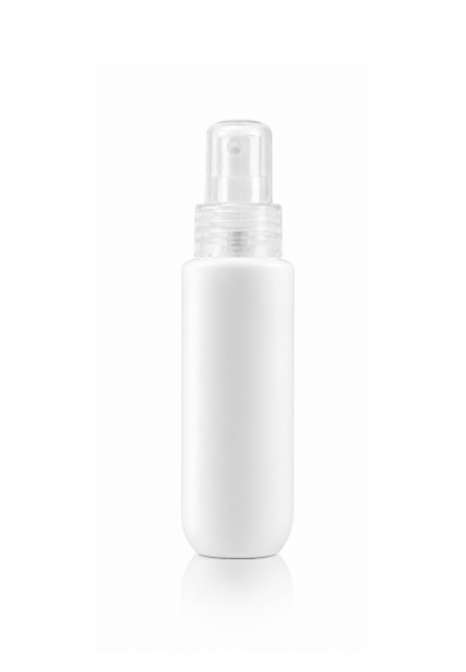 Kozmetikai flakon, fehér+víztiszta szórófej Ø24/410 - 125 ml, 20x