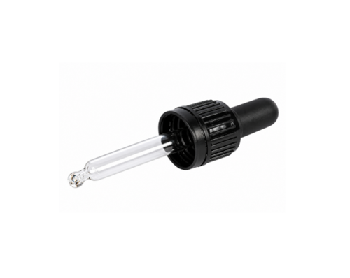 Pipettás kupak GZ - 20 ml, Ø18mm, fekete, 20x