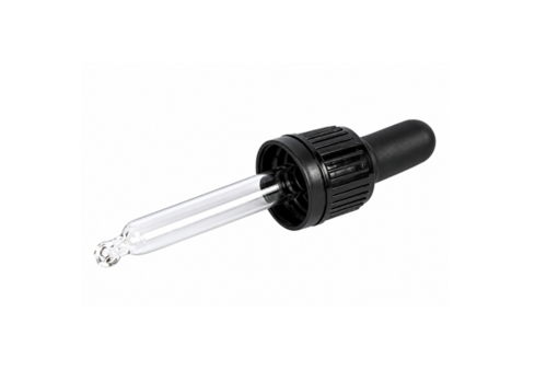 Pipettás kupak GZ - 30 ml, Ø18mm, fekete, 20x