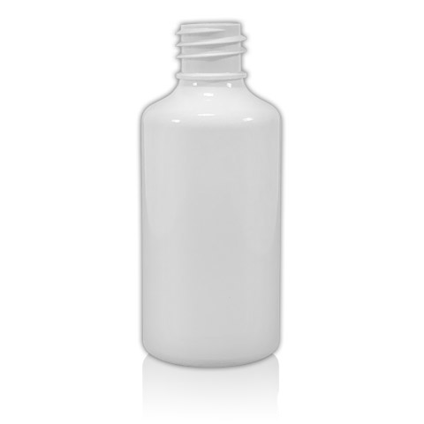 PET flakon, fehér, 50 ml - Ø 18/410-es száj, 50x